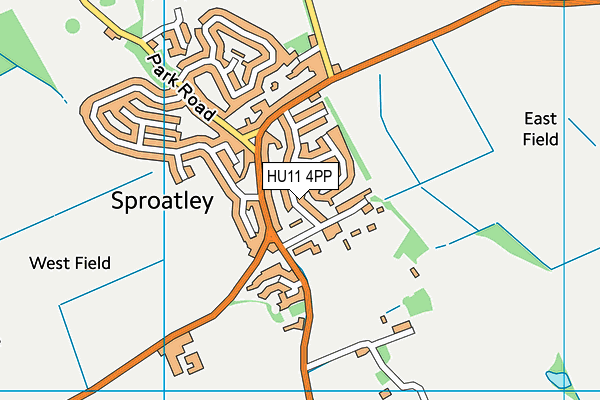 HU11 4PP map - OS VectorMap District (Ordnance Survey)