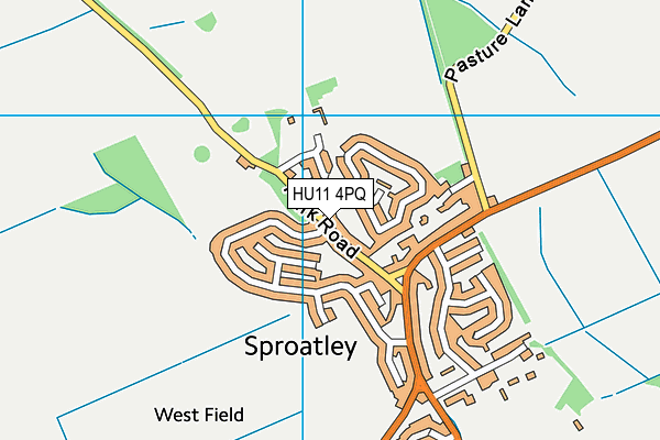 HU11 4PQ map - OS VectorMap District (Ordnance Survey)