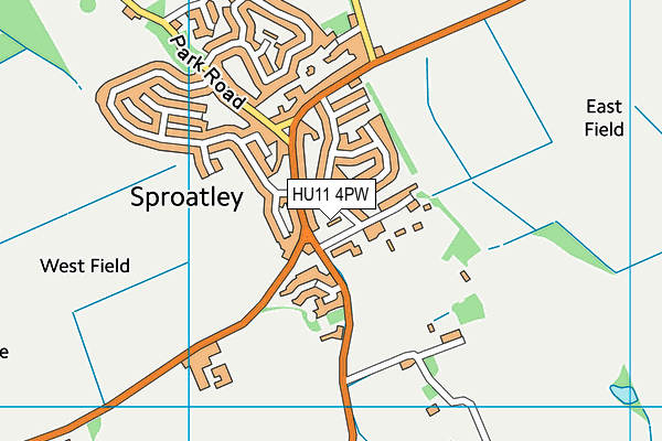 HU11 4PW map - OS VectorMap District (Ordnance Survey)