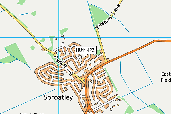 HU11 4PZ map - OS VectorMap District (Ordnance Survey)