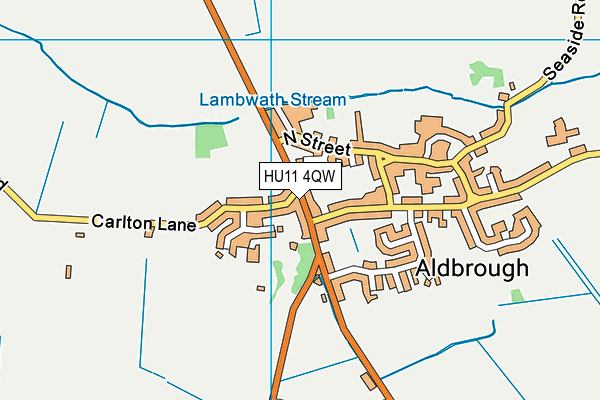 HU11 4QW map - OS VectorMap District (Ordnance Survey)