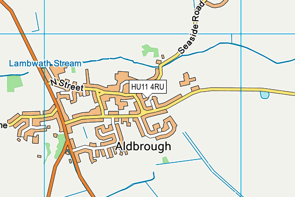 HU11 4RU map - OS VectorMap District (Ordnance Survey)