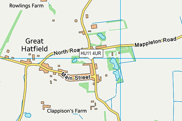 HU11 4UR map - OS VectorMap District (Ordnance Survey)
