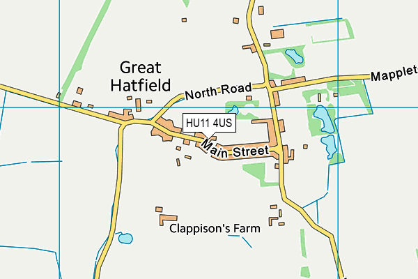 HU11 4US map - OS VectorMap District (Ordnance Survey)