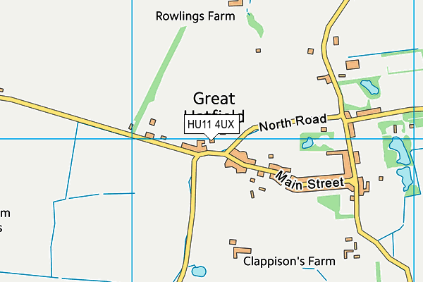 HU11 4UX map - OS VectorMap District (Ordnance Survey)