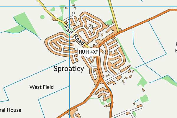 HU11 4XF map - OS VectorMap District (Ordnance Survey)