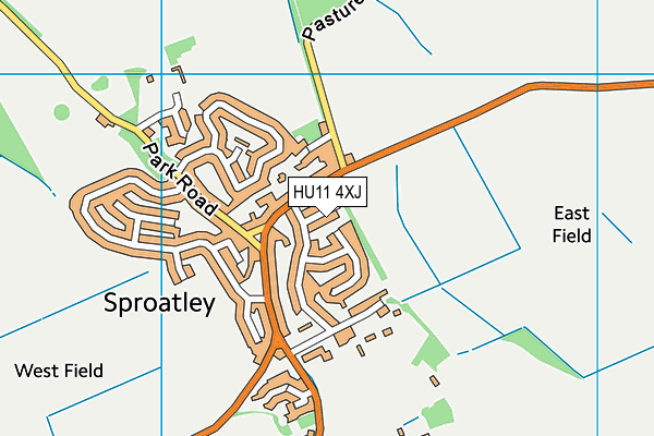 HU11 4XJ map - OS VectorMap District (Ordnance Survey)