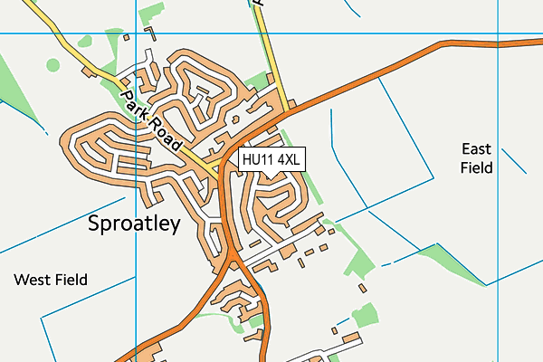 HU11 4XL map - OS VectorMap District (Ordnance Survey)