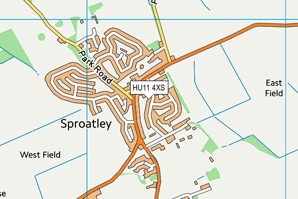 HU11 4XS map - OS VectorMap District (Ordnance Survey)