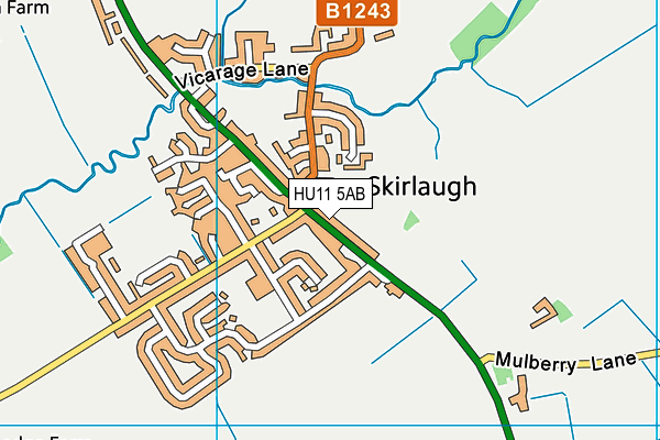 HU11 5AB map - OS VectorMap District (Ordnance Survey)