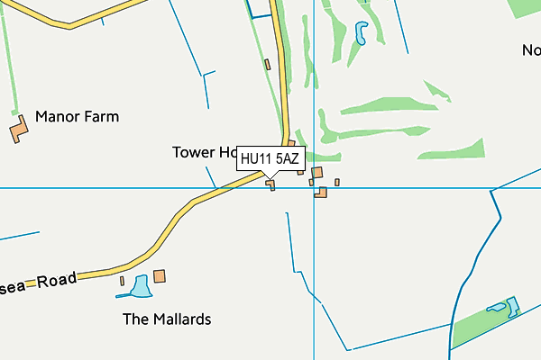 HU11 5AZ map - OS VectorMap District (Ordnance Survey)