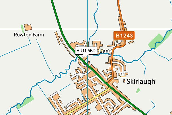 HU11 5BD map - OS VectorMap District (Ordnance Survey)