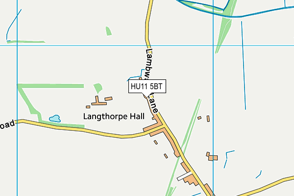 HU11 5BT map - OS VectorMap District (Ordnance Survey)