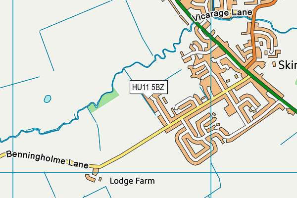 HU11 5BZ map - OS VectorMap District (Ordnance Survey)