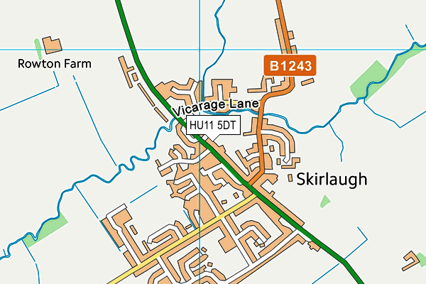 HU11 5DT map - OS VectorMap District (Ordnance Survey)