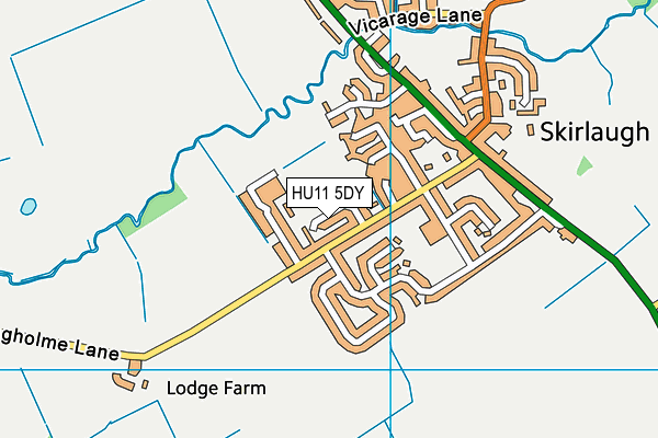 Skirlaugh Playing Fields (Skirlaugh Cricket Club) map (HU11 5DY) - OS VectorMap District (Ordnance Survey)