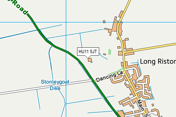 HU11 5JT map - OS VectorMap District (Ordnance Survey)