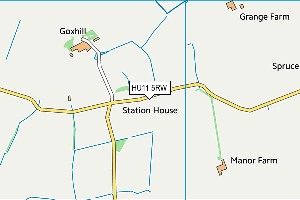 HU11 5RW map - OS VectorMap District (Ordnance Survey)