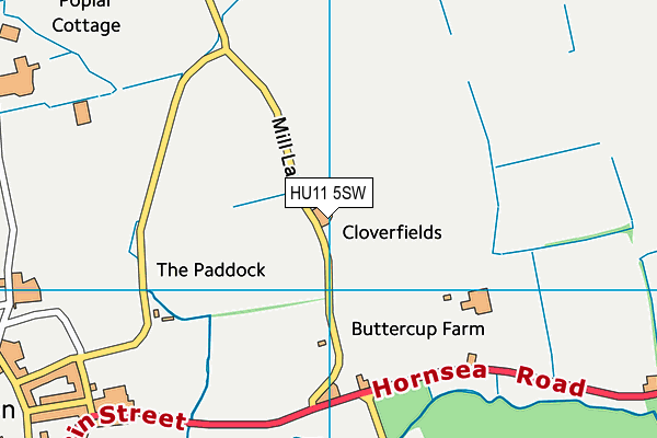 HU11 5SW map - OS VectorMap District (Ordnance Survey)