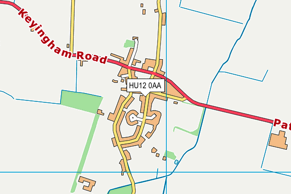 HU12 0AA map - OS VectorMap District (Ordnance Survey)