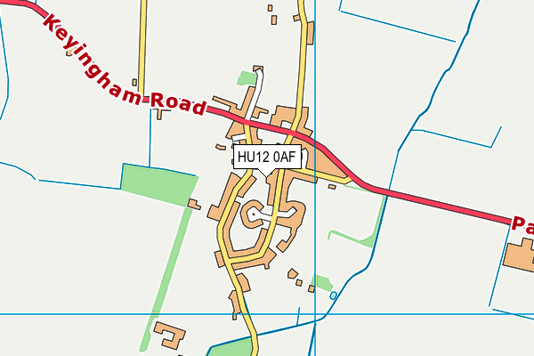 HU12 0AF map - OS VectorMap District (Ordnance Survey)