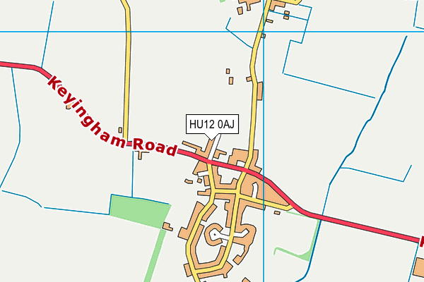 HU12 0AJ map - OS VectorMap District (Ordnance Survey)