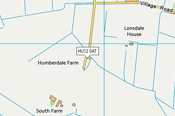 HU12 0AT map - OS VectorMap District (Ordnance Survey)