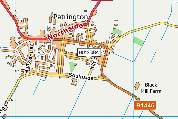 HU12 0BA map - OS VectorMap District (Ordnance Survey)