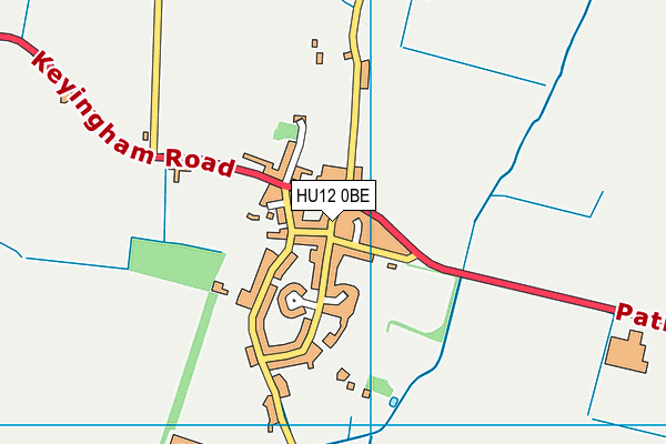 HU12 0BE map - OS VectorMap District (Ordnance Survey)