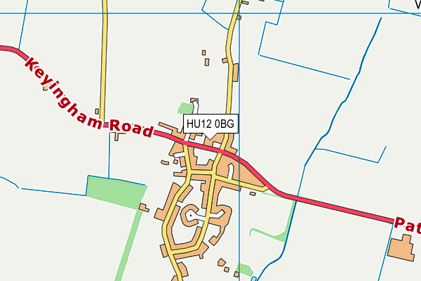 HU12 0BG map - OS VectorMap District (Ordnance Survey)