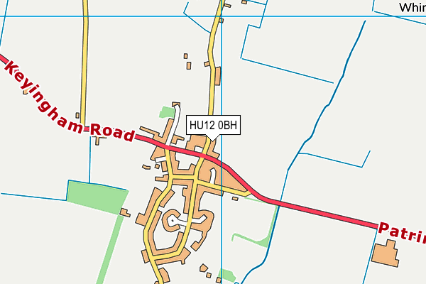 HU12 0BH map - OS VectorMap District (Ordnance Survey)