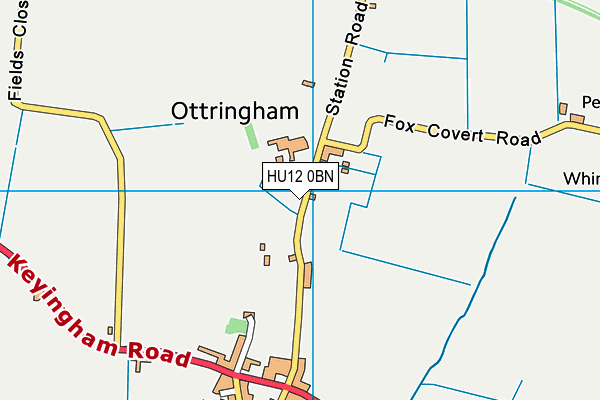 HU12 0BN map - OS VectorMap District (Ordnance Survey)