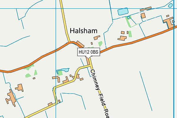 HU12 0BS map - OS VectorMap District (Ordnance Survey)