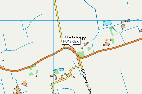 HU12 0BX map - OS VectorMap District (Ordnance Survey)