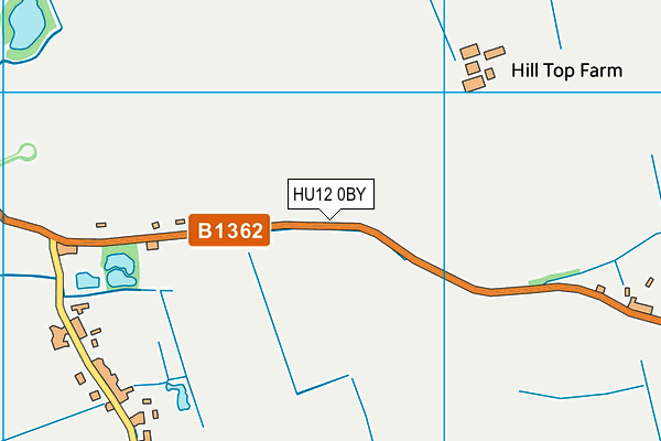 HU12 0BY map - OS VectorMap District (Ordnance Survey)