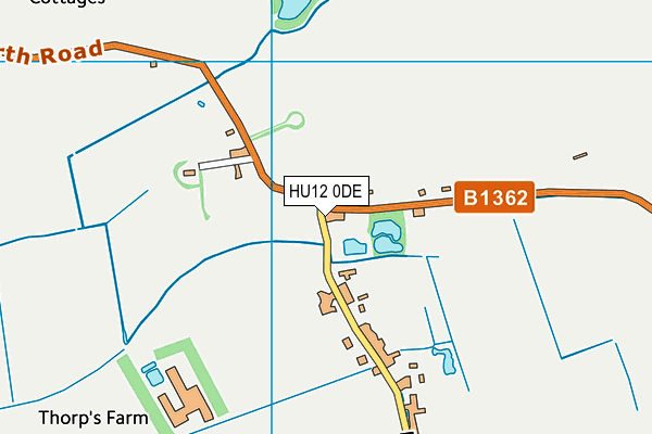 HU12 0DE map - OS VectorMap District (Ordnance Survey)
