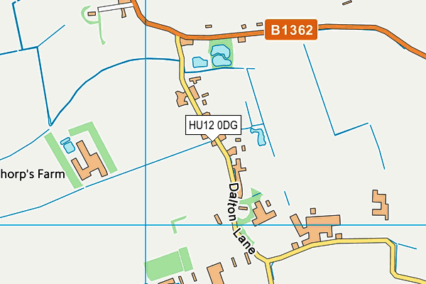 HU12 0DG map - OS VectorMap District (Ordnance Survey)