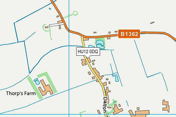 HU12 0DQ map - OS VectorMap District (Ordnance Survey)