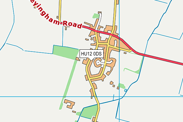 HU12 0DS map - OS VectorMap District (Ordnance Survey)