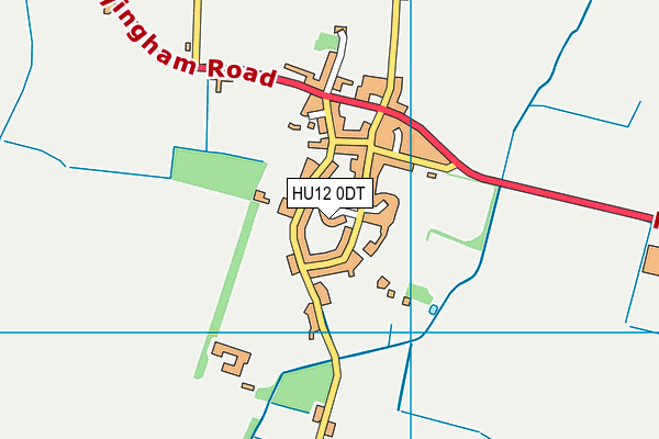 HU12 0DT map - OS VectorMap District (Ordnance Survey)