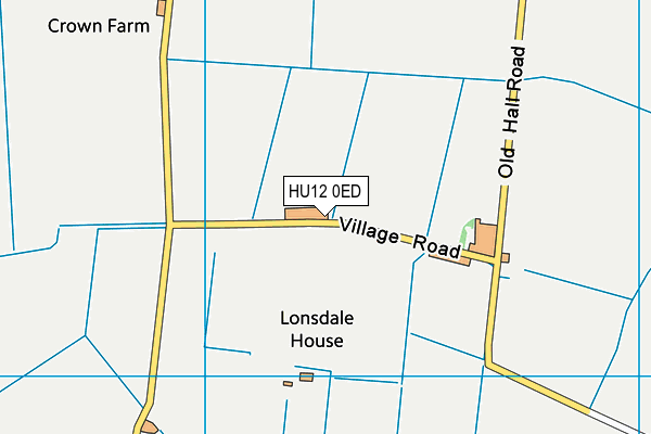 HU12 0ED map - OS VectorMap District (Ordnance Survey)