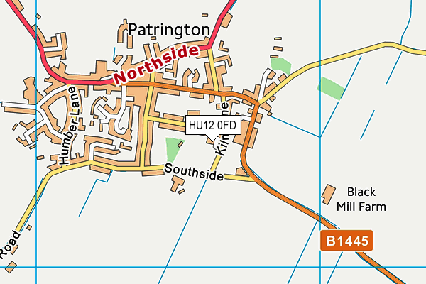 HU12 0FD map - OS VectorMap District (Ordnance Survey)