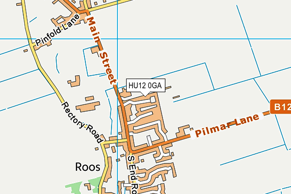 HU12 0GA map - OS VectorMap District (Ordnance Survey)