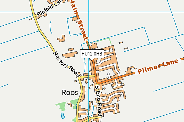 HU12 0HB map - OS VectorMap District (Ordnance Survey)