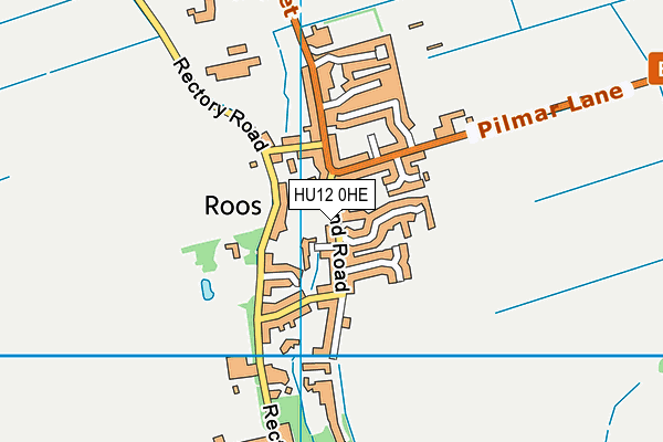 HU12 0HE map - OS VectorMap District (Ordnance Survey)