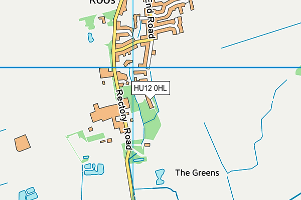 HU12 0HL map - OS VectorMap District (Ordnance Survey)