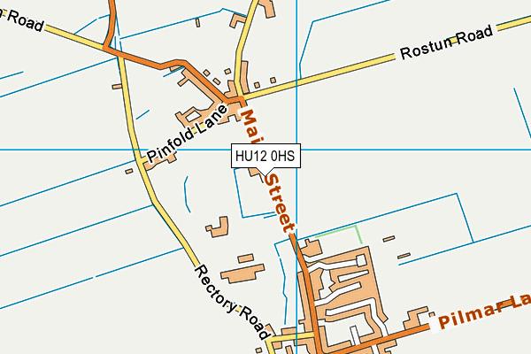 HU12 0HS map - OS VectorMap District (Ordnance Survey)