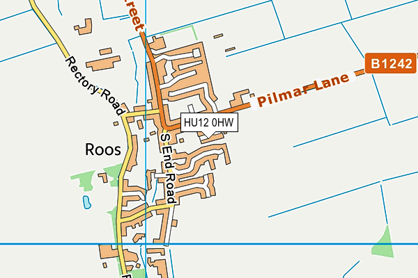 HU12 0HW map - OS VectorMap District (Ordnance Survey)