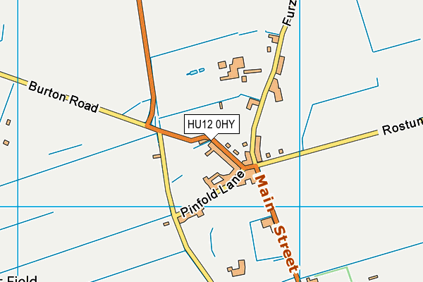 HU12 0HY map - OS VectorMap District (Ordnance Survey)