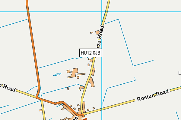 HU12 0JB map - OS VectorMap District (Ordnance Survey)